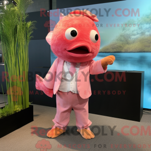 Rosa gullfisk maskot...