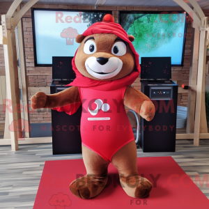 Red Otter-maskotdraktfigur...