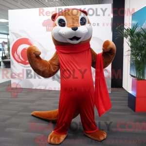 Red Otter mascottekostuum...