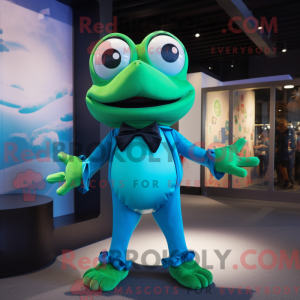 Cyan Frog Maskottchen...