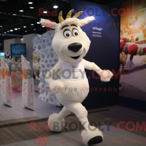 Wit Rendier mascottekostuum...