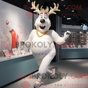 Wit Rendier mascottekostuum...