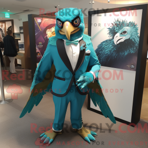 Turkis Hawk maskot kostume...