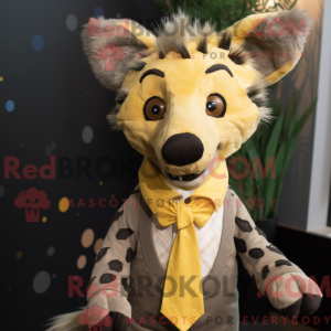 Gul hyæne maskot kostume...