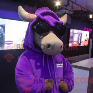 Purple Moose mascot costume...