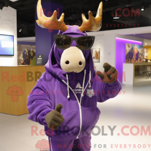 Purple Moose mascot costume...