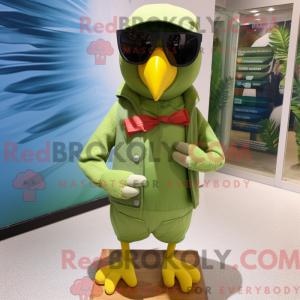 Olive Parrot maskot kostume...