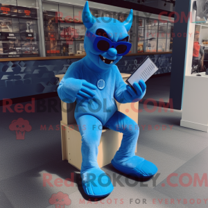 Blue Demon mascot costume...