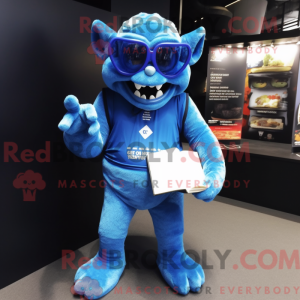 Blue Demon maskotdraktfigur...