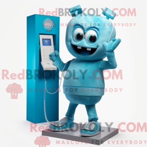 Cyan Phone mascottekostuum...