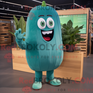 Teal Cucumber mascot...