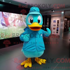 Cyan Duck Maskottchen...
