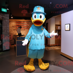 Cyan Duck Maskottchen...