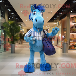 Blå Quagga maskot kostume...
