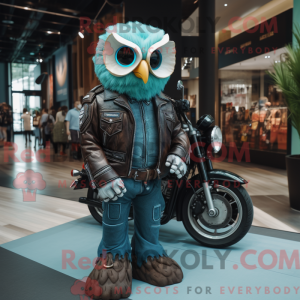 Teal Owl-mascottekostuum...