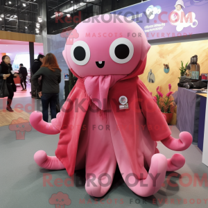 Rosa Octopus maskot drakt...