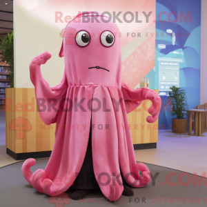 Rosa Octopus maskot drakt...
