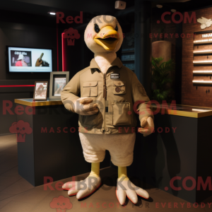 Beige Goose-mascottekostuum...