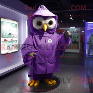 Lilla ugle maskot kostume...
