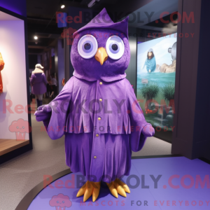 Purple Owl mascot costume...