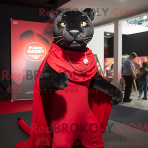 Red Panther-mascottekostuum...