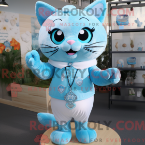 Sky Blue Cat mascotte...