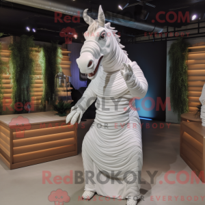 Wit Quagga-mascottekostuum...