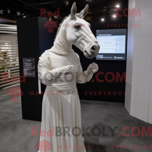 White Quagga mascot costume...