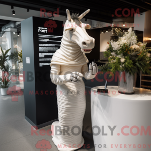 White Quagga mascot costume...
