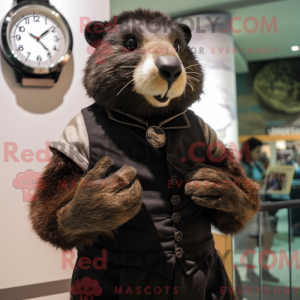 Svart Marmot maskot drakt...