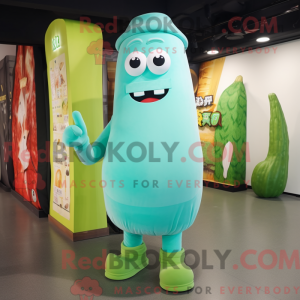 Cyan Zucchini Maskottchen...