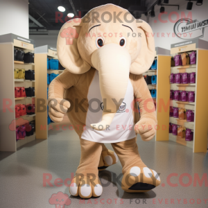 Mascotte de mammouth beige...