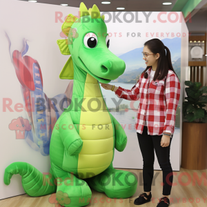 Lime Green Sea Horse maskot...