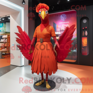 Máscara de pavão vermelho...