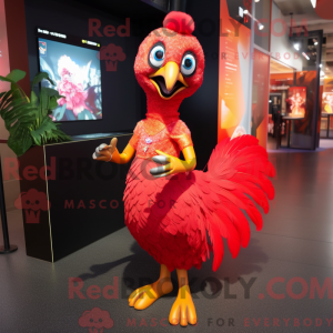 Máscara de pavão vermelho...