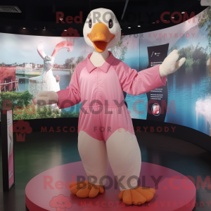 Pink Swans mascot costume...