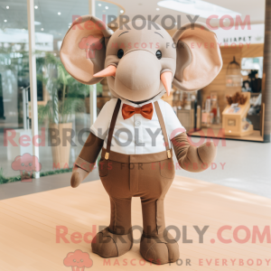 Brun elefant maskot kostume...