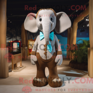 Brun elefant maskot kostume...