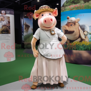 Maskottchenkostüm Tan Pig...