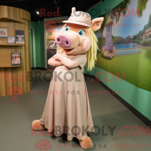 Tan Pig-maskotdraktfigur...