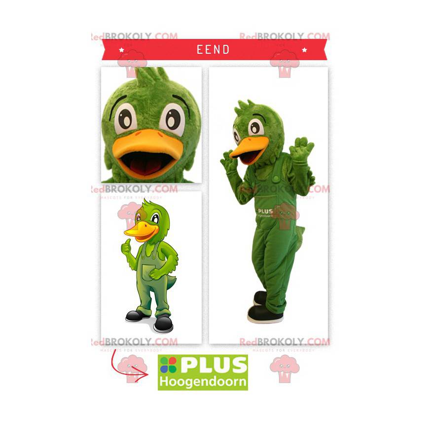Grønn andemaskot med overall - Ducks maskot - REDBROKO_0328 - RedBrokoly.com