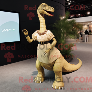 Gold Brachiosaurus mascot...