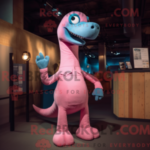 Pink Diplodocus maskot...