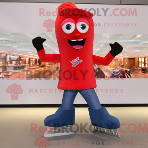 Røde skøyter maskot kostyme...