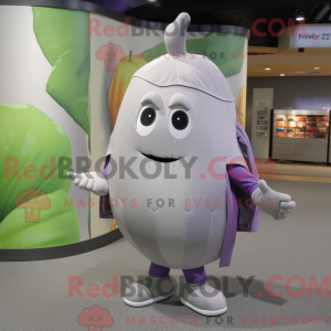 Sølv bakłażan maskot drakt...