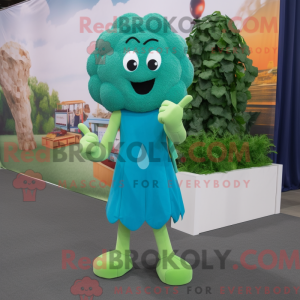 Cyan Broccoli Maskottchen...