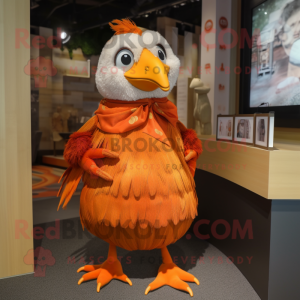 Orange Quail maskot kostyme...