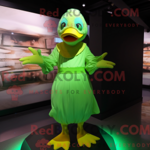 Máscara de pato verde limão...