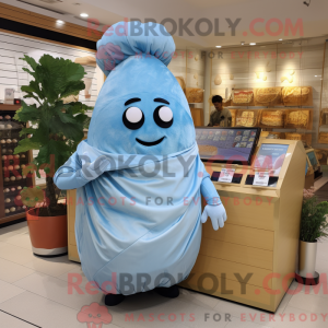 Himmelblå kartoffel maskot...