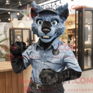 Black Lynx mascot costume...